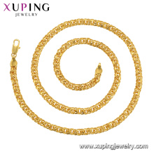 44804 xuping bijoux collier de chaîne de mode fantaisie plaqué or 24k